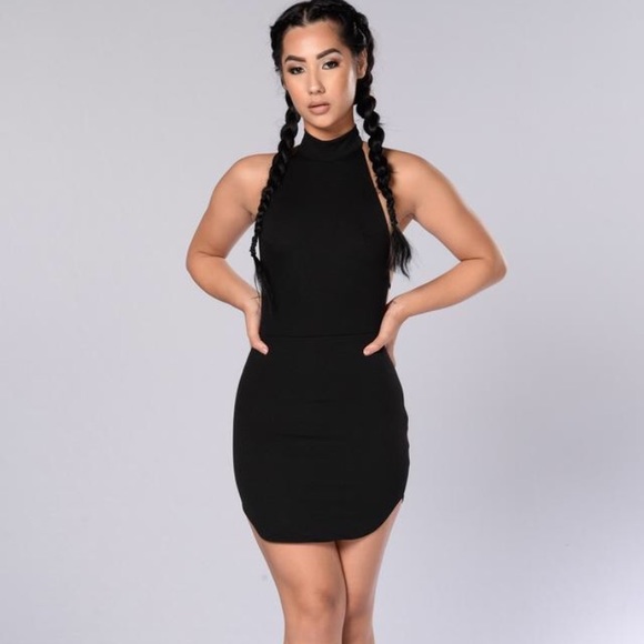 fashion nova black dress short